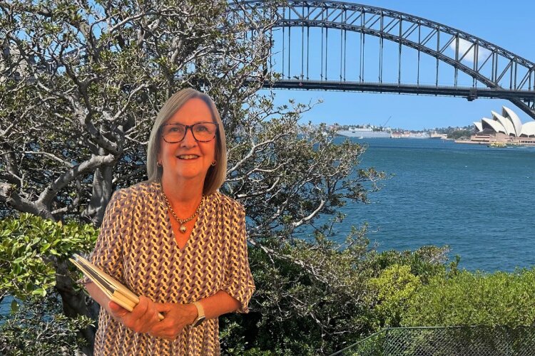Margaret Janz ready to perform a legals only ceremony on Sydney Harbour