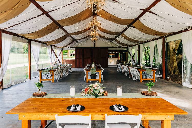 Affordable wedding reception in The Myrtle Barn at The Linton Somersby