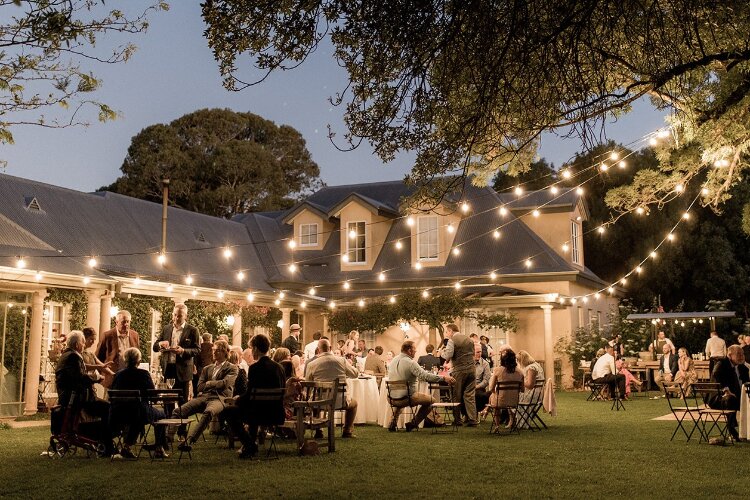 Outdoor wedding reception at Al Ru Farm