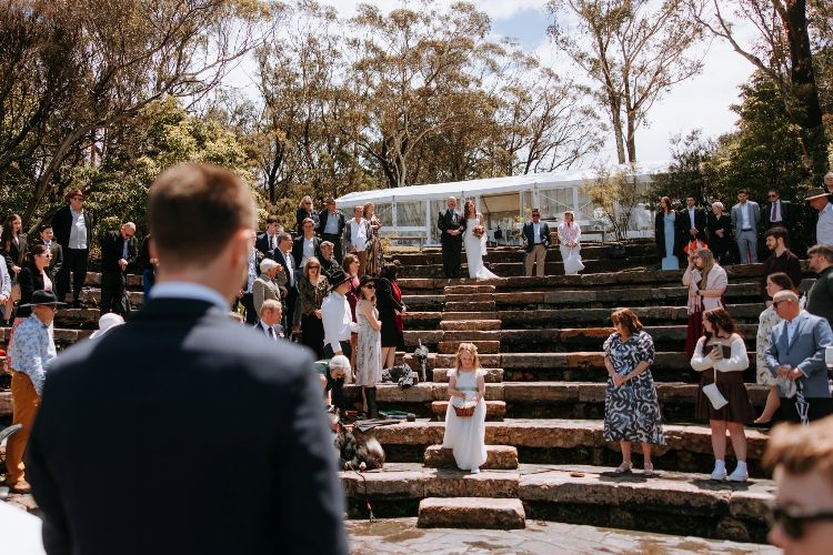 Wedding ceremony & marquee reception at BYO catering venue Leuralla Amphitheatre