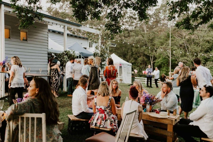 Backyard wedding venue behind Wyong Creek Hall in the Yarramalong Valley