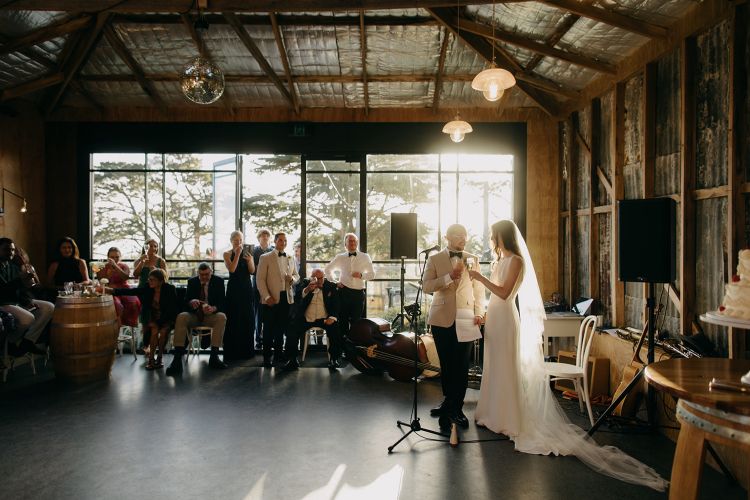 Barn wedding venue on hill