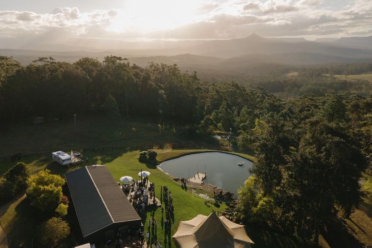 Barn wedding with outdoor space in private countryside