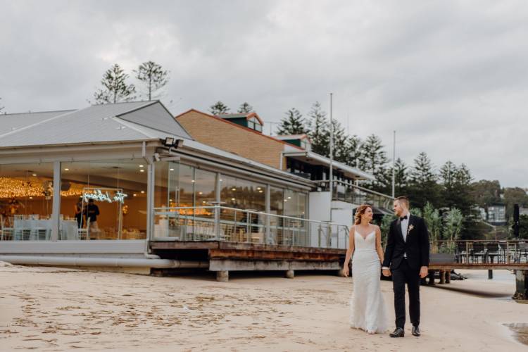Bayside wedding venue on the sand at Orso