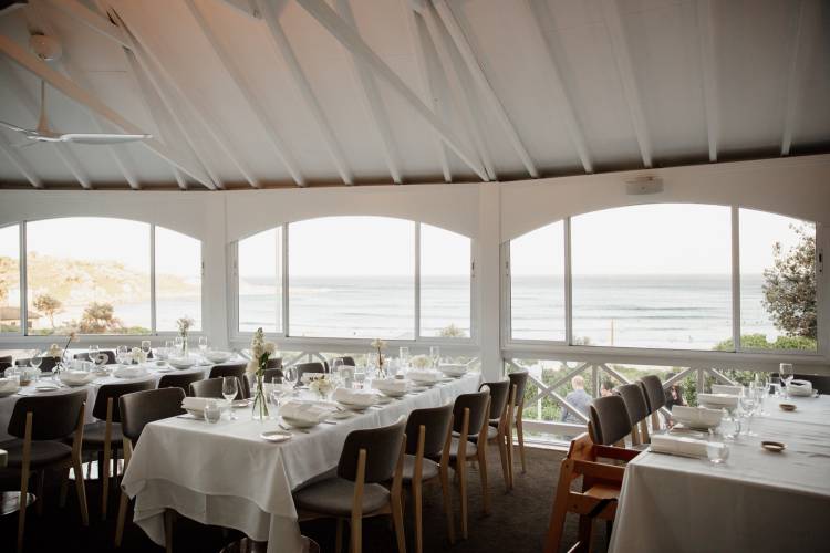 Beachside reception venue at Sydney's Freshwater Beach