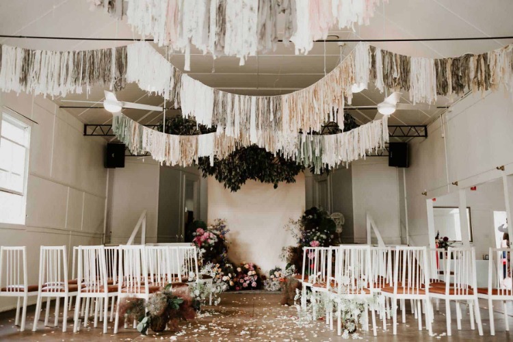 Budget wedding hall with ceremony set up at Wyong Creek