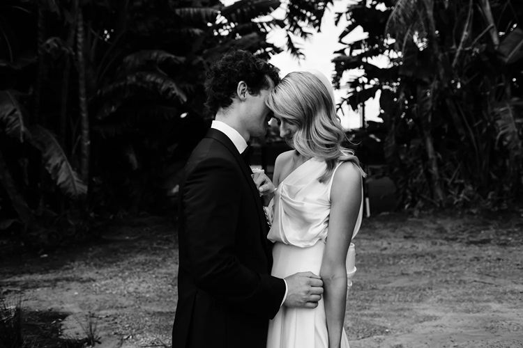 Cinematic black and white wedding photo with Bride & Groom by Sonja Cenic