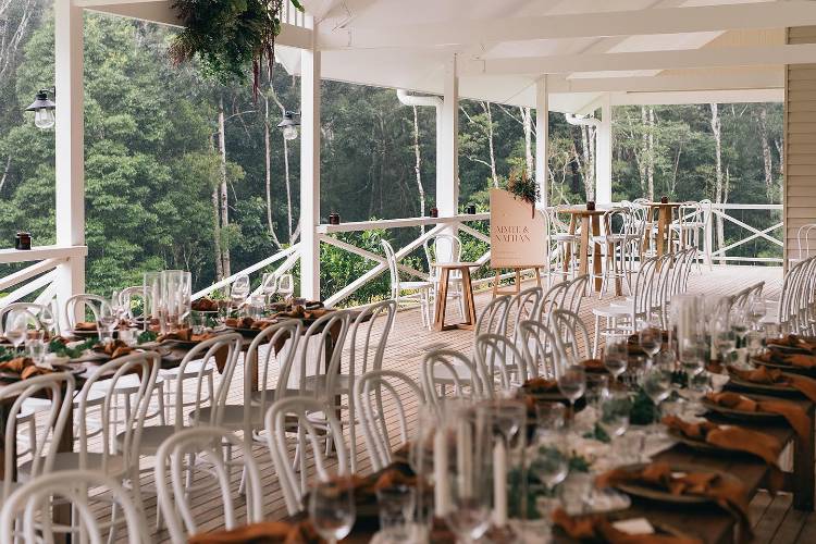 Long table wedding reception at Nightcap Ridge near Byron Bay