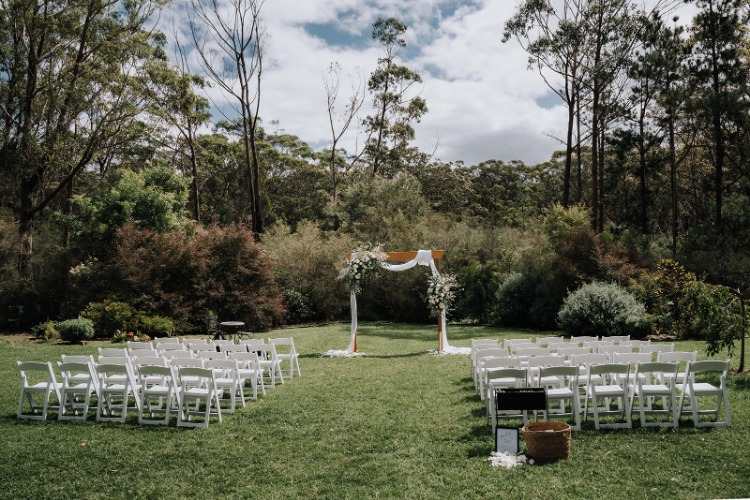 Forest wedding ceremony site at Growwild Wildflower Farm near Sydney