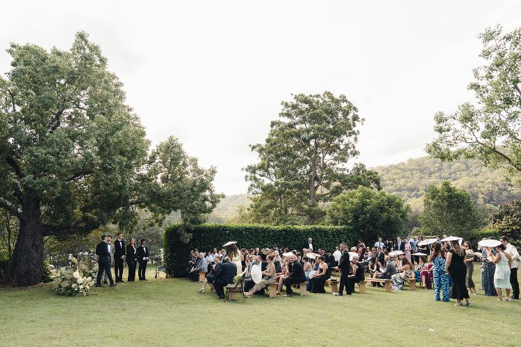 Garden wedding ceremony at Berry Hill