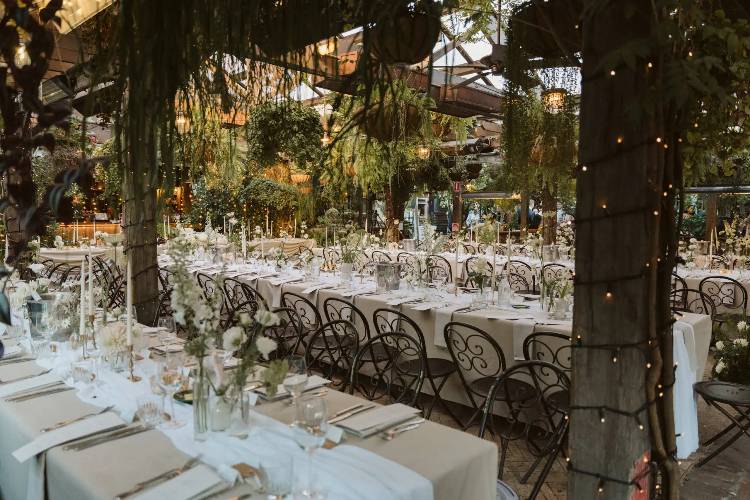 Garden wedding reception space in Alexandria