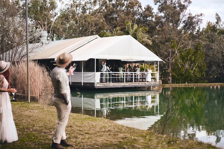 Lotus Lake reception space at Leaves & Fishes in NSW