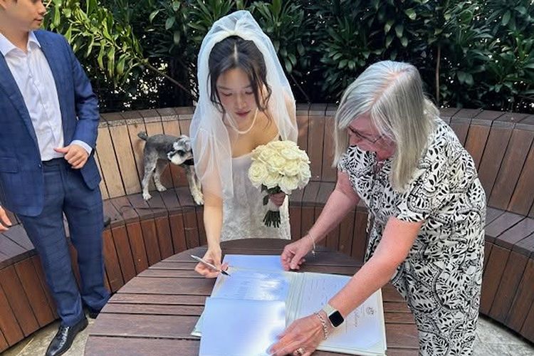 Legals-only wedding paperwork signing with Margaret Janz in Randwick