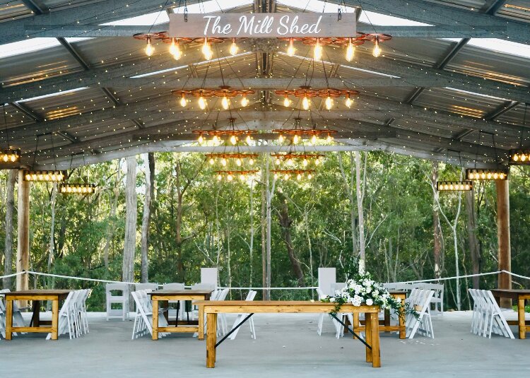 Outdoor reception space at Mandalong Country Estate