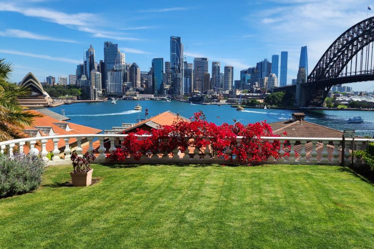 Outdoor wedding space on Sydney Harbour