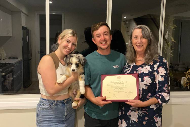 Paperwork only wedding in couples home by Janice Bradley