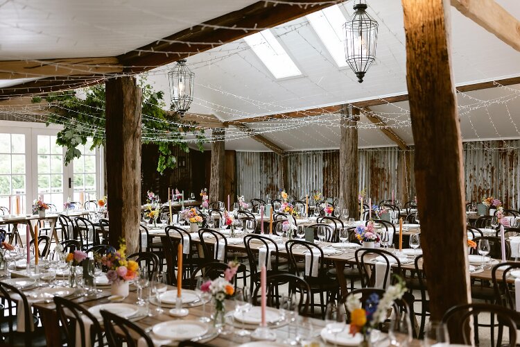 Rustic barn reception venue with contemporary styling in Berry NSW