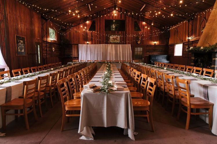 Rustic barn wedding venue at Swallowfield Vineyard