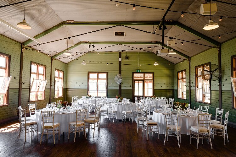 Rustic wedding reception hall at Q Station
