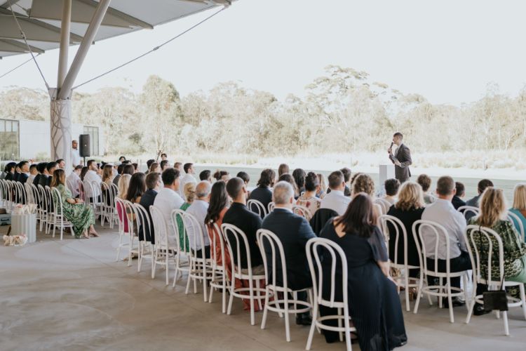 Sheltered wedding ceremony venue at the botanic gardens in Western Sydney