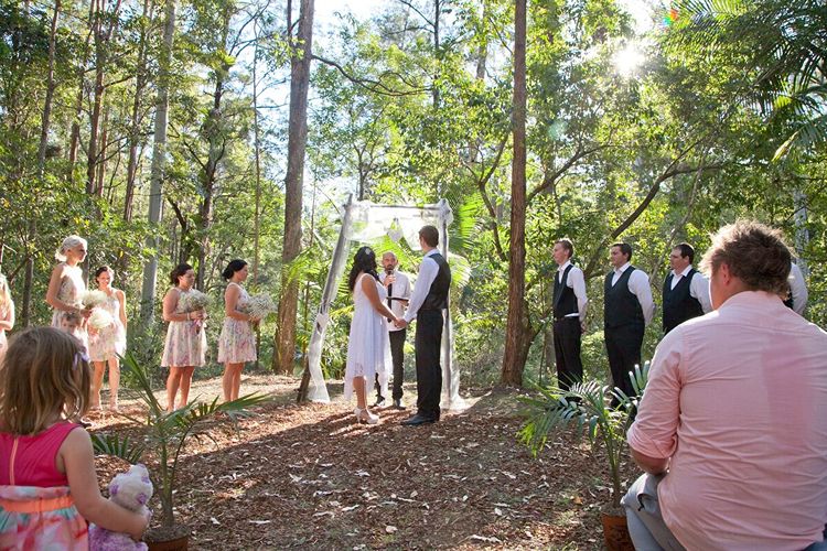 Rainforest wedding ceremony in the Tweed Valley at Sine Cera