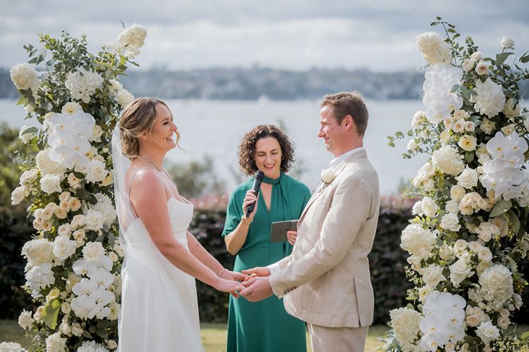 Surry Hills Celebrant Melissa Soncini officiates a Sydney Harbour wedding