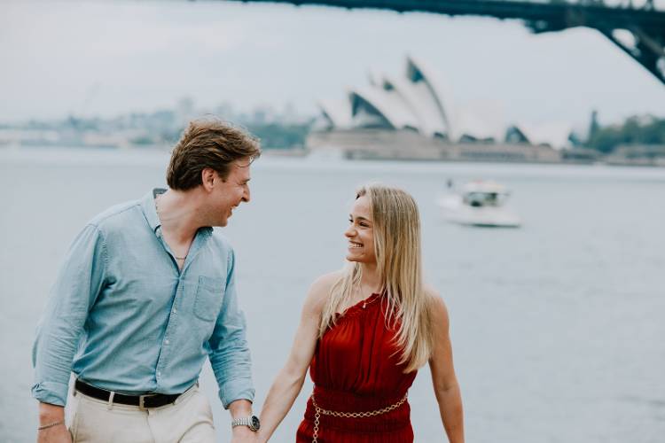 Sydney Harbour wedding engagement photo captured by Ben Newnam Photography