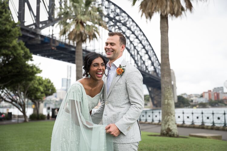 Sydney Harbour wedding photo of couple by Love Is Light Photography