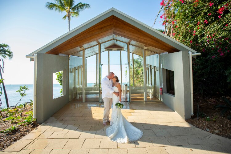 Unique wedding destination with a glass chapel near the Great Barrier Reef