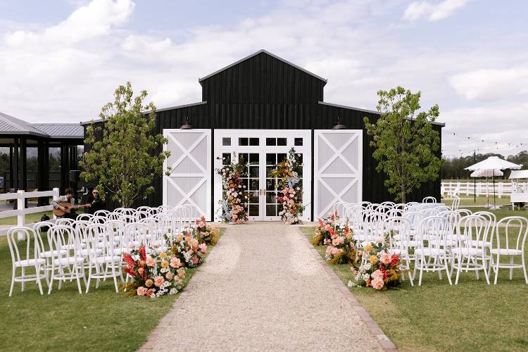 Winery wedding ceremony at Dark Horse Vineyard in the Hunter Valley