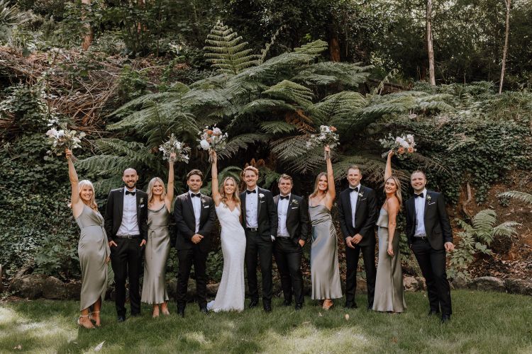 Wedding photo in Daylesford of bridal party