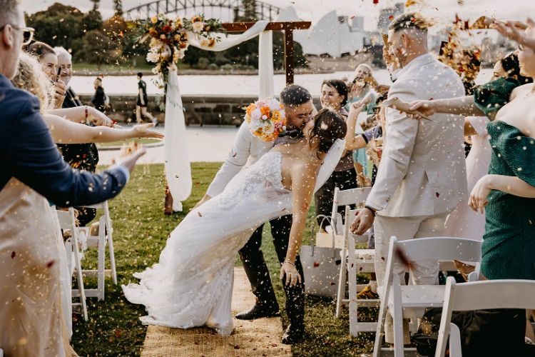 documentary wedding ceremony photo on Sydney Harbour by Xtraordinary Photos