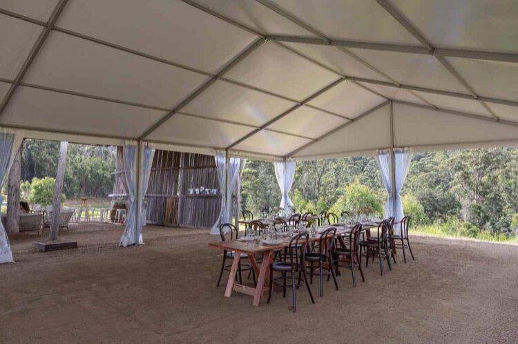 Blank canvas marquee for BYO weddings at Kiruna Farm in New South Wales