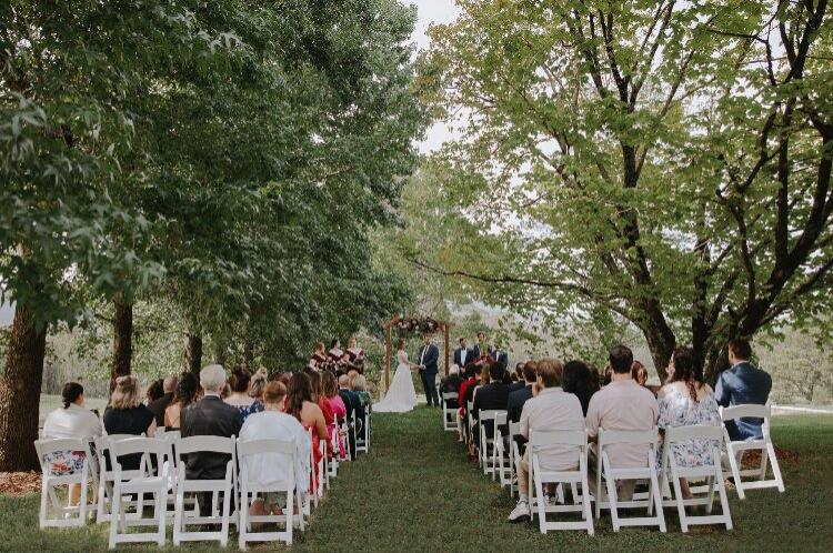 Garden wedding ceremony at Chapel Hill