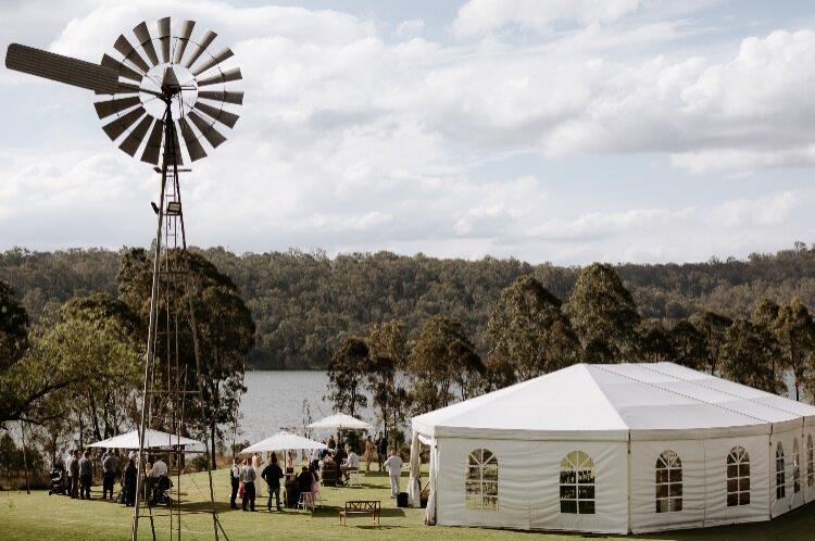 Waterfront wedding venue with outdoor event space