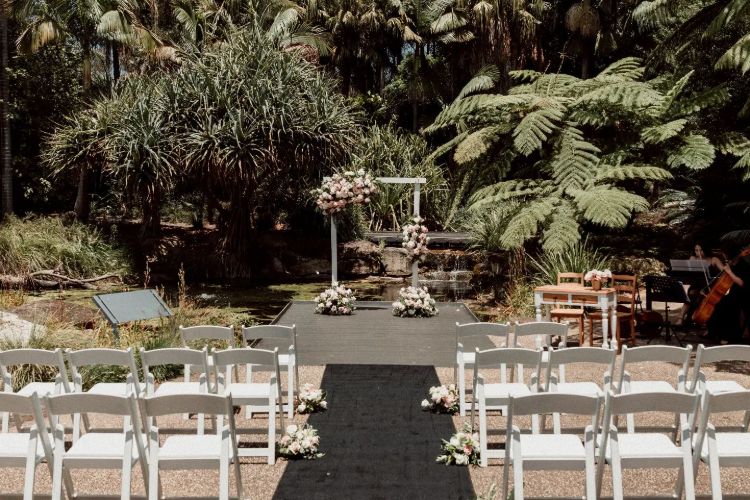 Garden wedding ceremony at Australian Botanic Gardens Mount Annan
