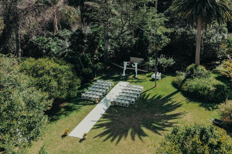 Garden wedding ceremony at The Linton venue in Somersby on the Central Coast